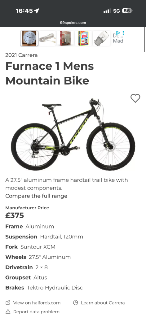 Carrera Furnace mountain bike 