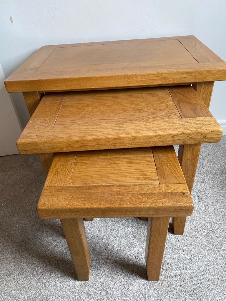 Oak Nest of Tables – Good Condition
