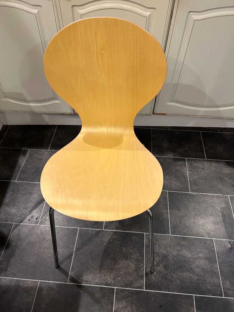 FREE! Wooden Dining Chair with Metal Legs – Good Condition