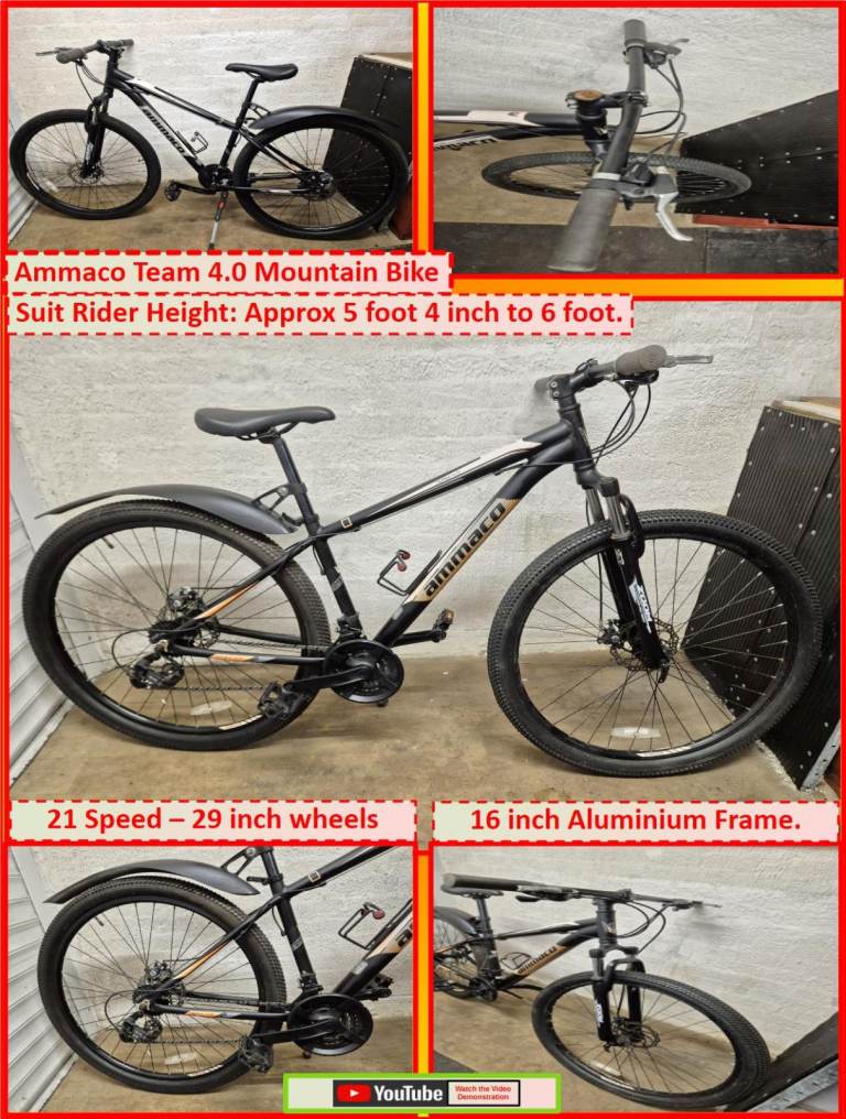 Ammaco Team 4.0 Mountain Bike – 21 Speed, 29 inch Wheels