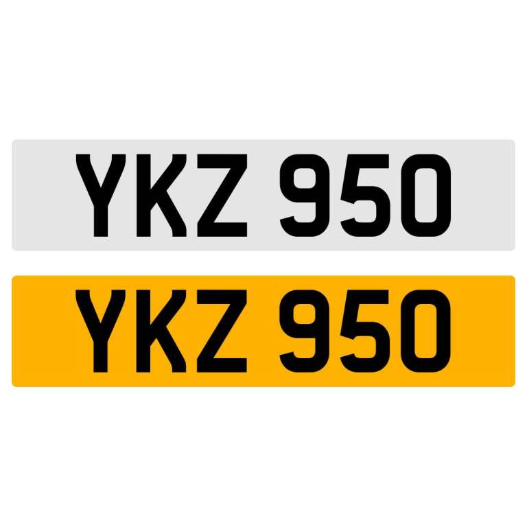 YKZ 950 NUMBER PLATE REGISTRATION NUMBERPLATE CHERISHED DATELESS NORTHERN IRISH NI