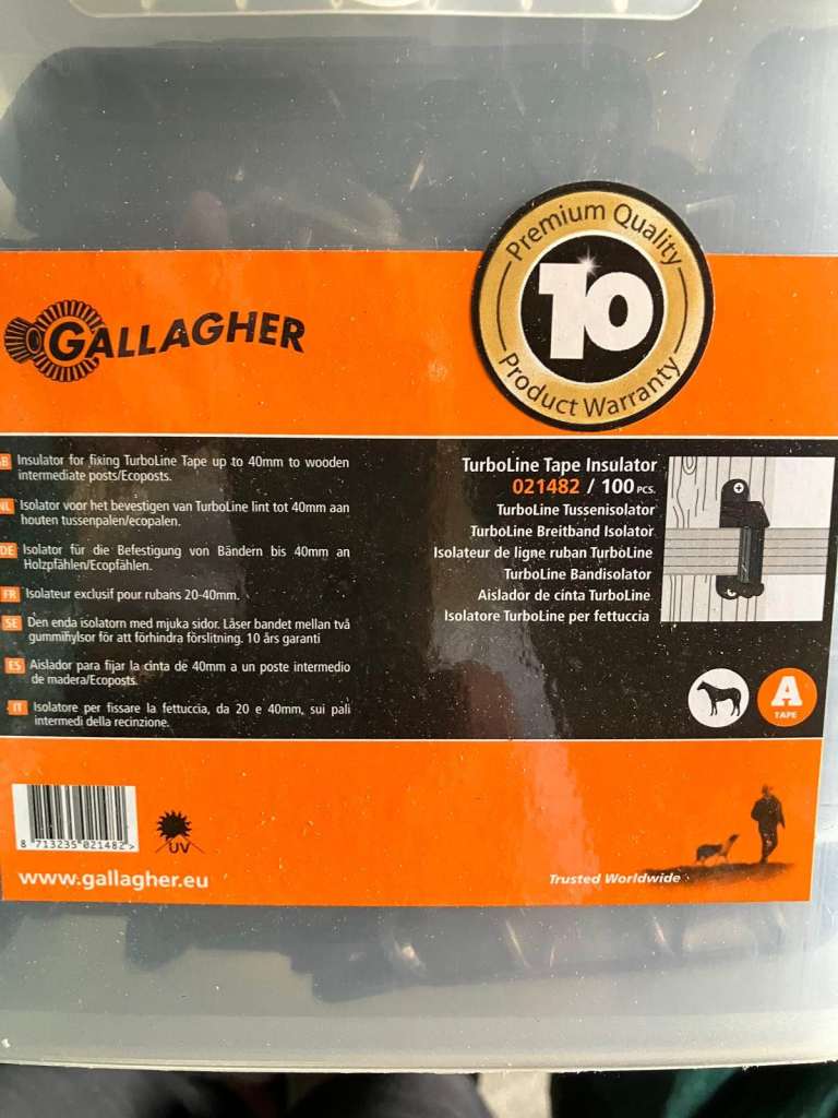 Gallagher Electric Fencing Clips,  TurboLine Tape Insulator