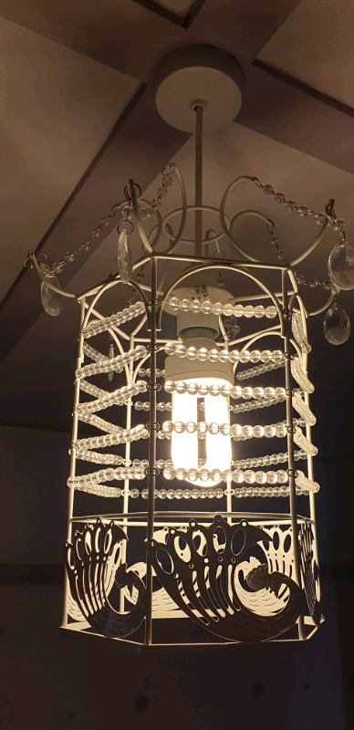 White metal web effect light shade 
