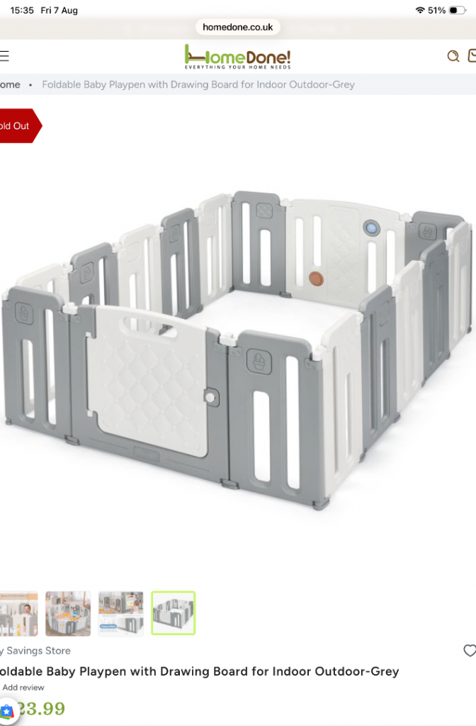 Lovely baby & toddler large playpen for indoor or outdoor use. Foldable for easy storage. Like new