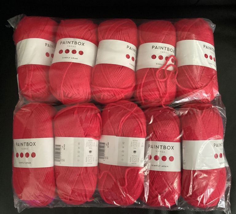 10 x 100g Paintbox Yarn Simply Aran ‘Lipstick Pink’ NEW