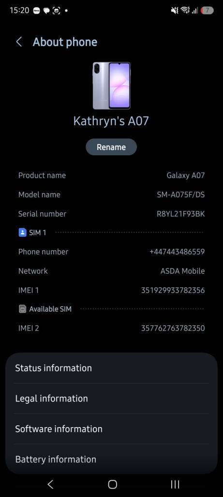 Samsung Galaxy A07 Mobile Phone