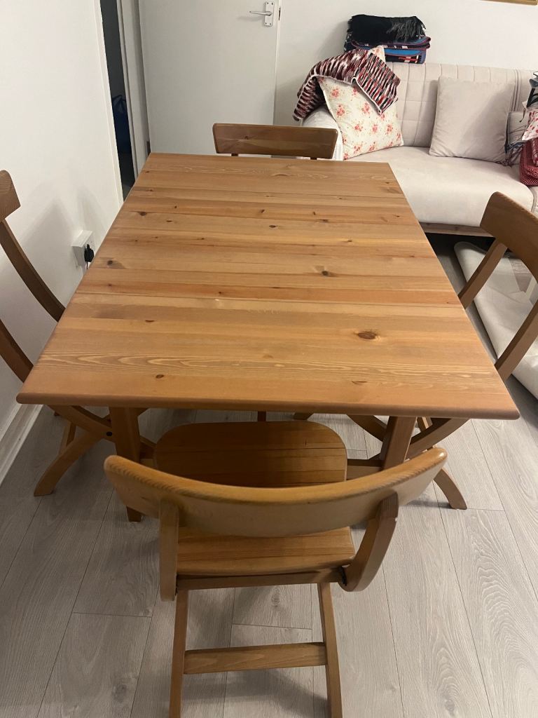 IKEA ingatorp drop leaf kitchen table And chairs 