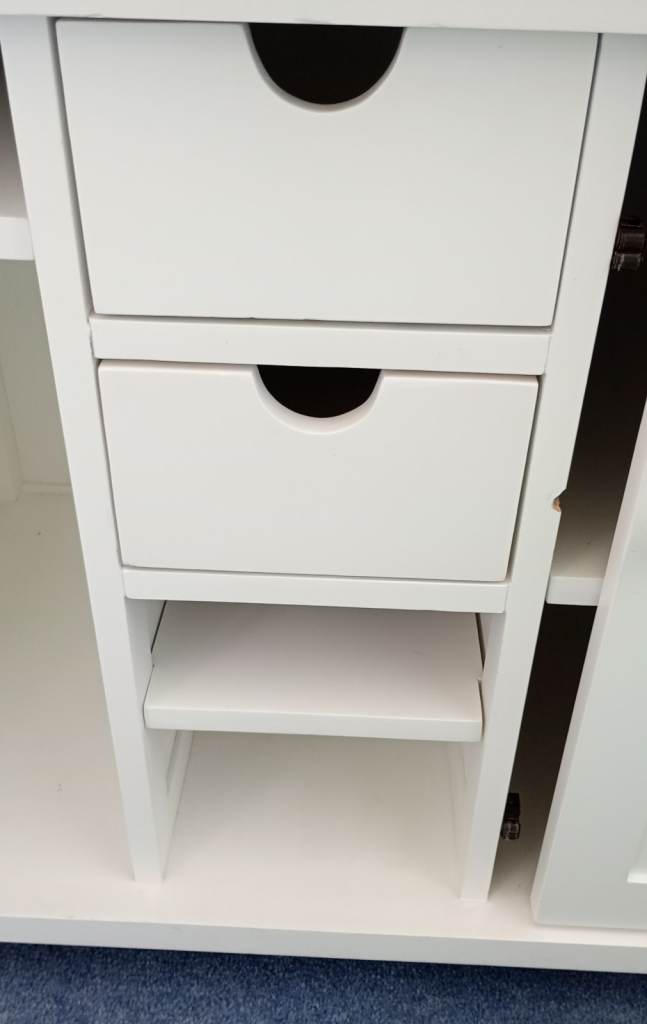 White painted solid wood computer desk 
