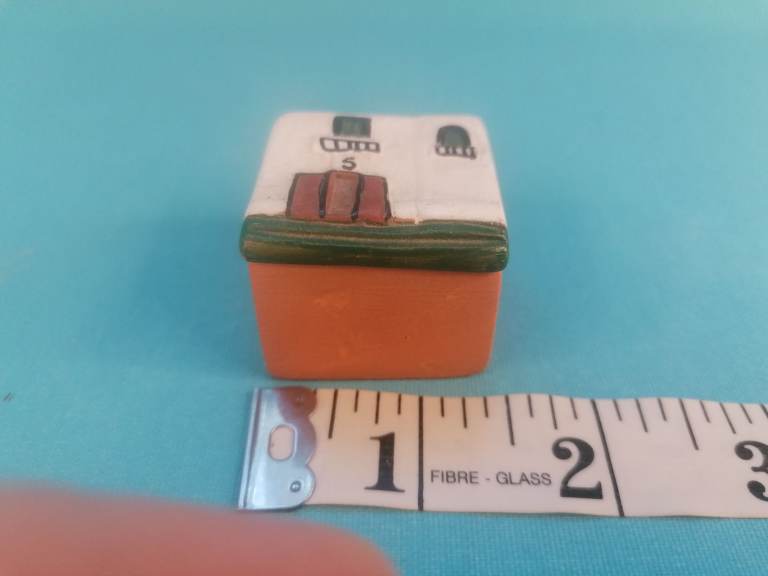 Vintage Art Deco handcraft cley trinket box. 
