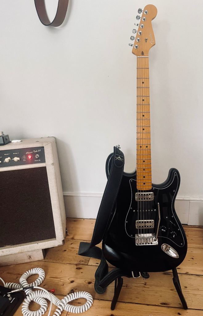 2011 Fender USA Deluxe Stratocaster guitar with Gretsch Filtertrons. Sale or Trade