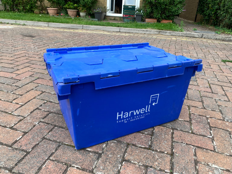 Advanced Crates 80 Litre Attached Lid Lidded Storage Container Box ToteBox Blu2