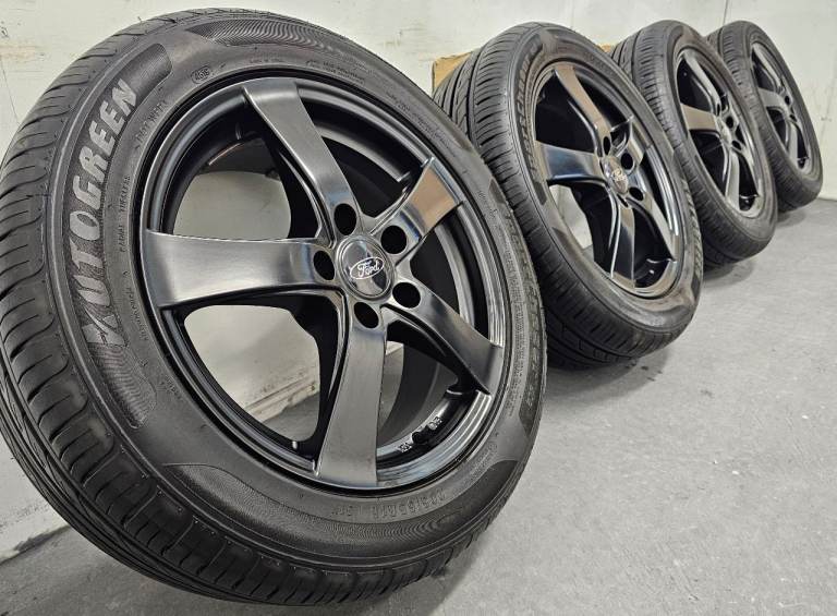 16" 5x108 Ford transit CONNECT Van Satin Black Alloy wheels Tyres Focus Mondeo 