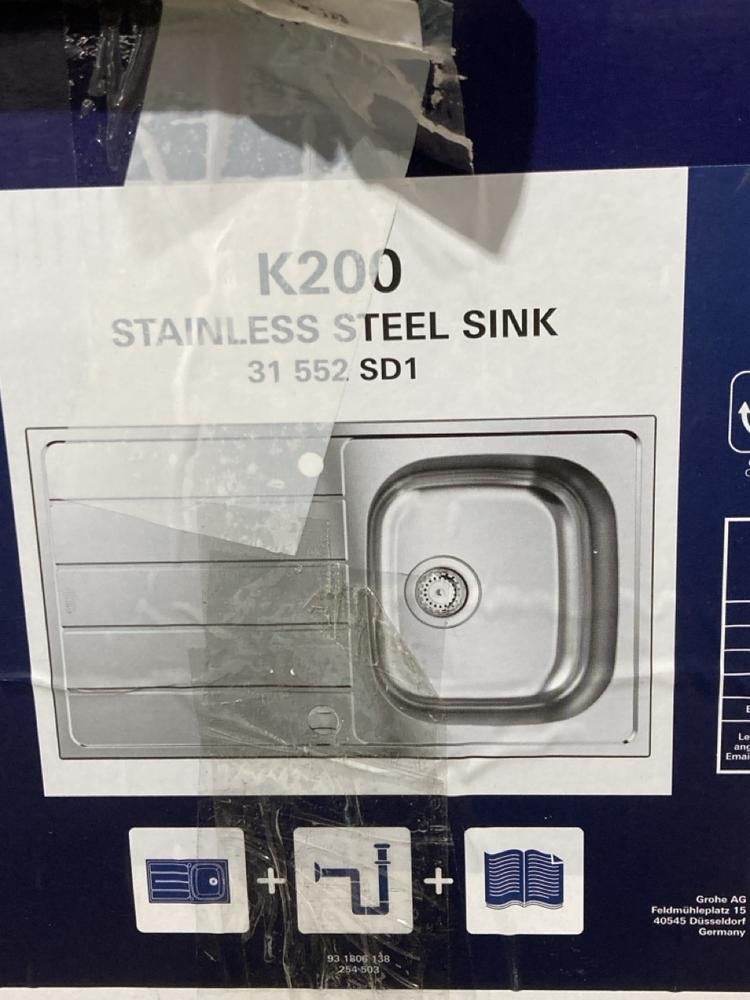 Grohe K200 Stainless Steel Kitchen Sink Single Bowl Surface Mount Model 31552SD1