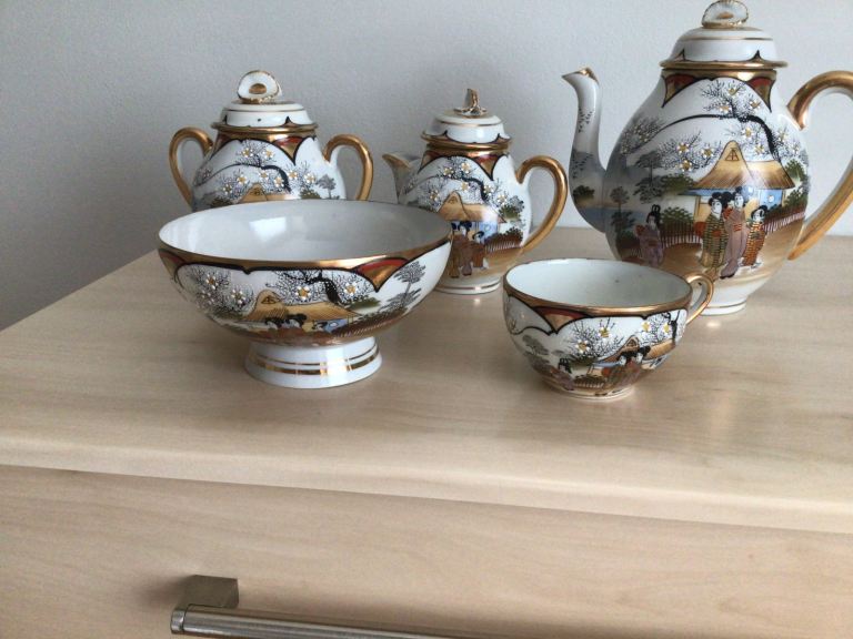 Vintage Japanese Satsuma Style Tea Set – Good Condition