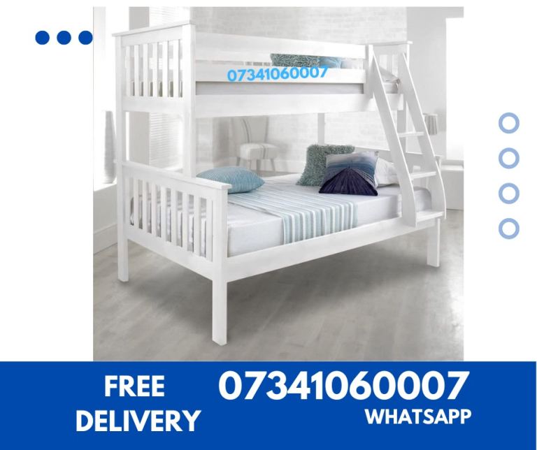 SINGLE OR DOUBLE BUNK BED FRAME AND MATTRESS (fgh)