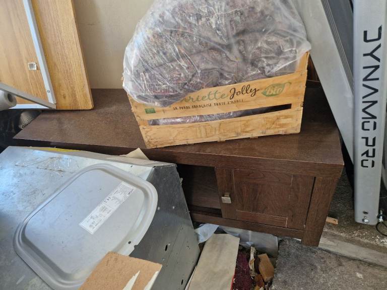 Large TV stand garage clearance