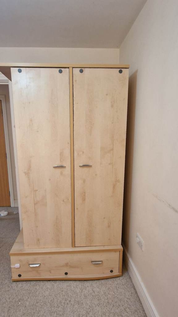 Good Condition Wooden Wardrobe with Two Drawers