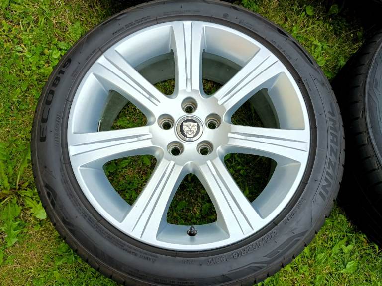 18" JAGUAR ALLOY WHEELS XF XE XJ XK 5x108 ALLOYS EXCELLENT TYRES