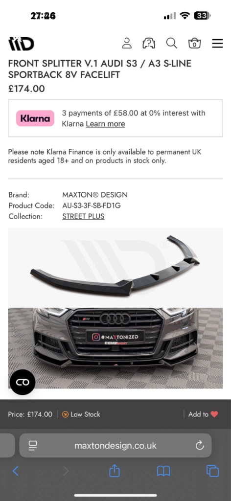 Audi A3/S3 Splitter