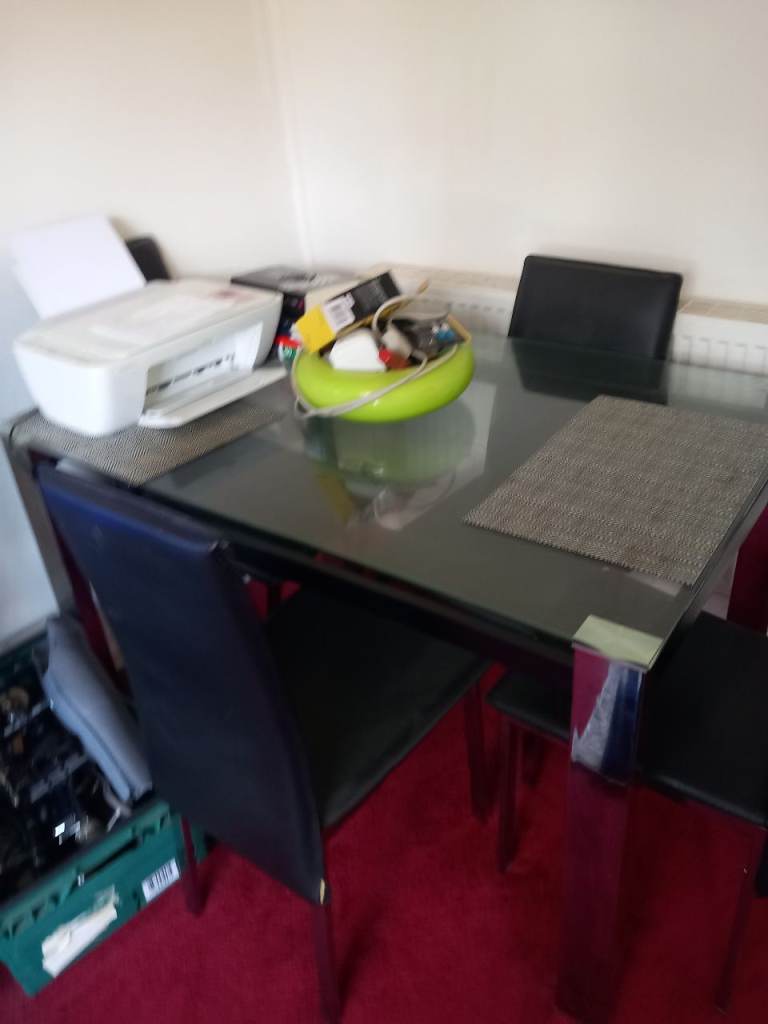 Glass table chair set,,,, FREE TO PICK UP