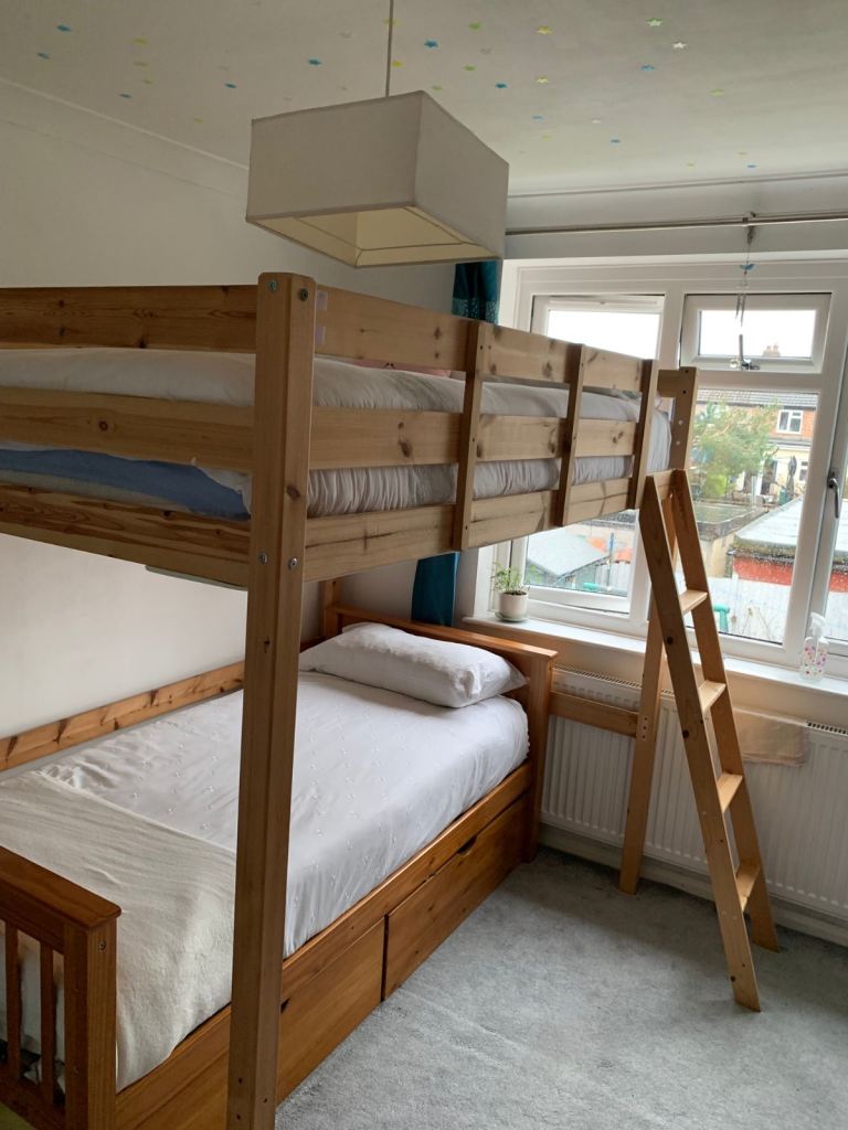 Wooden Double Loft bed / high sleeper 