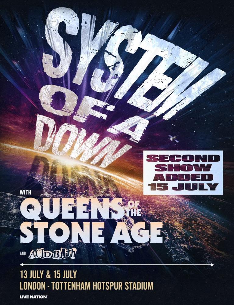 2x System of down tickets london 13th of july 