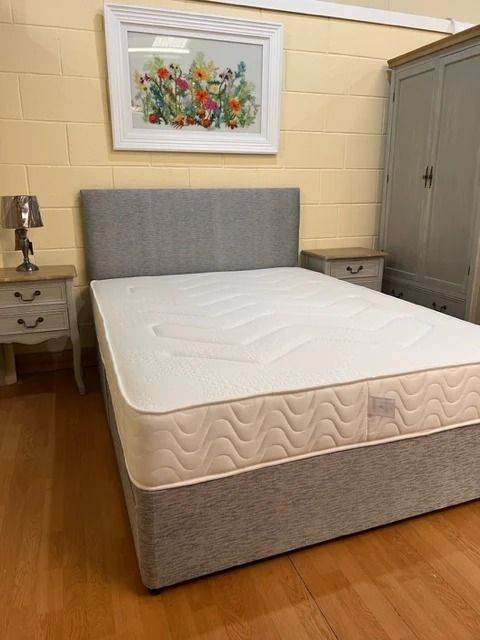 Light Grey Brand new Double Bed with Mattress !! Divan bed -------Free delivery 