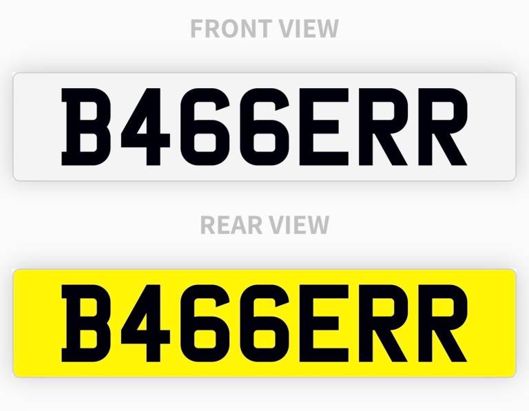 B466ERR - Private Plate on Retention - reads like Bagger. Cover plate.