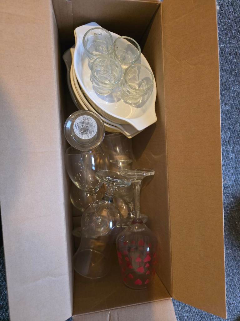 Range of glass wear + pots