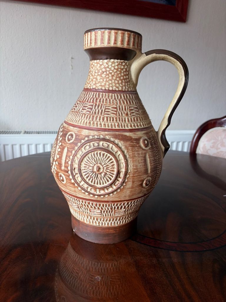 Vintage Ceramic Jug / Vase with Textured Pattern – Good Condition