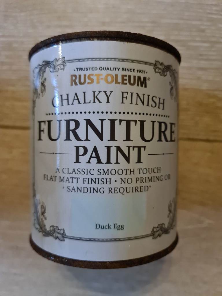 Rust-o-leum chalky finish furniture paint duck egg blue