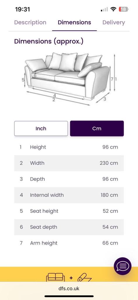 DFS Horbury Sofa Set (2 Sofa’s) With Matching Cushions.