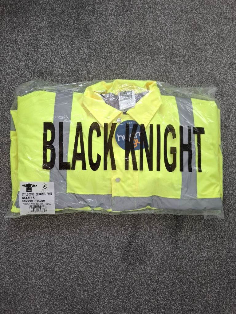 Black Knight Hi-Vis Jacket Style GERAINT FWEJ – New with Tags