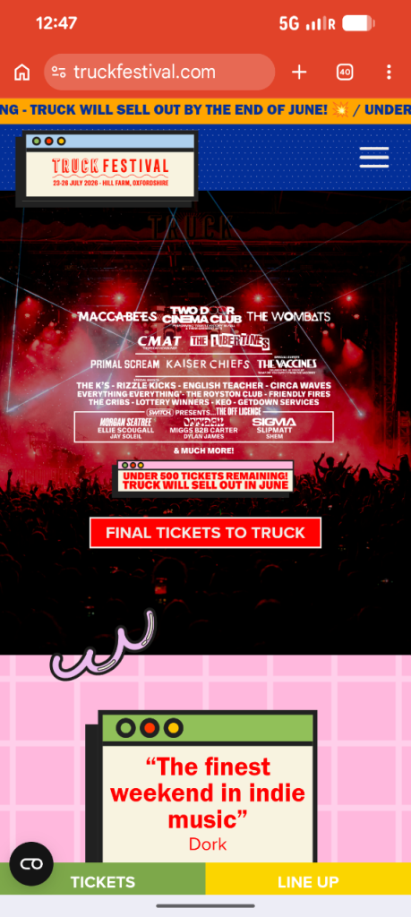 Truck Festival Tickets X2
