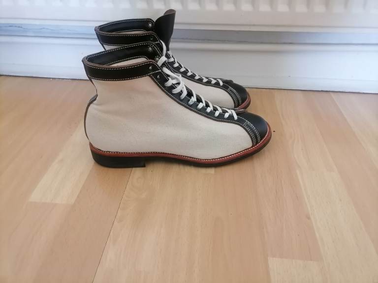 Designer XBXS Handmade Mens Leather & Canvas Boots. Lace Ups. Ex Cond. Size : UK 9