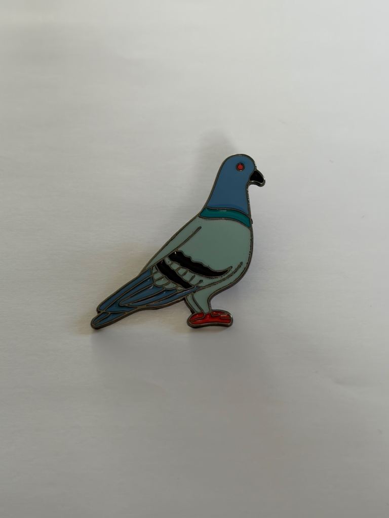 Pigeon enamel pin brooch badge