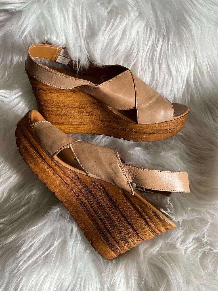 NEXT leather wedge sandals 
