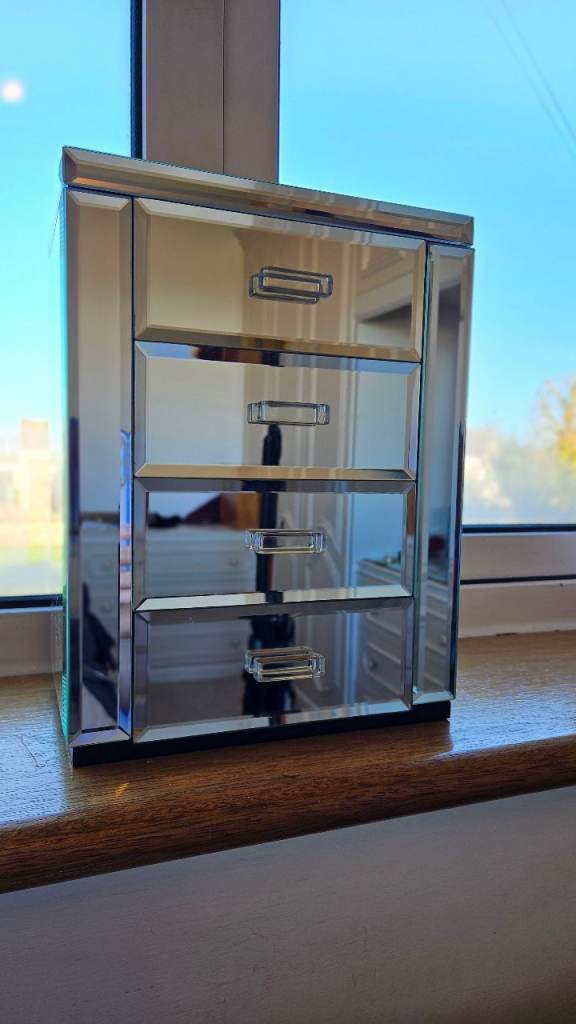 Mirrored Jewellery Box with Drawers and Side Doors