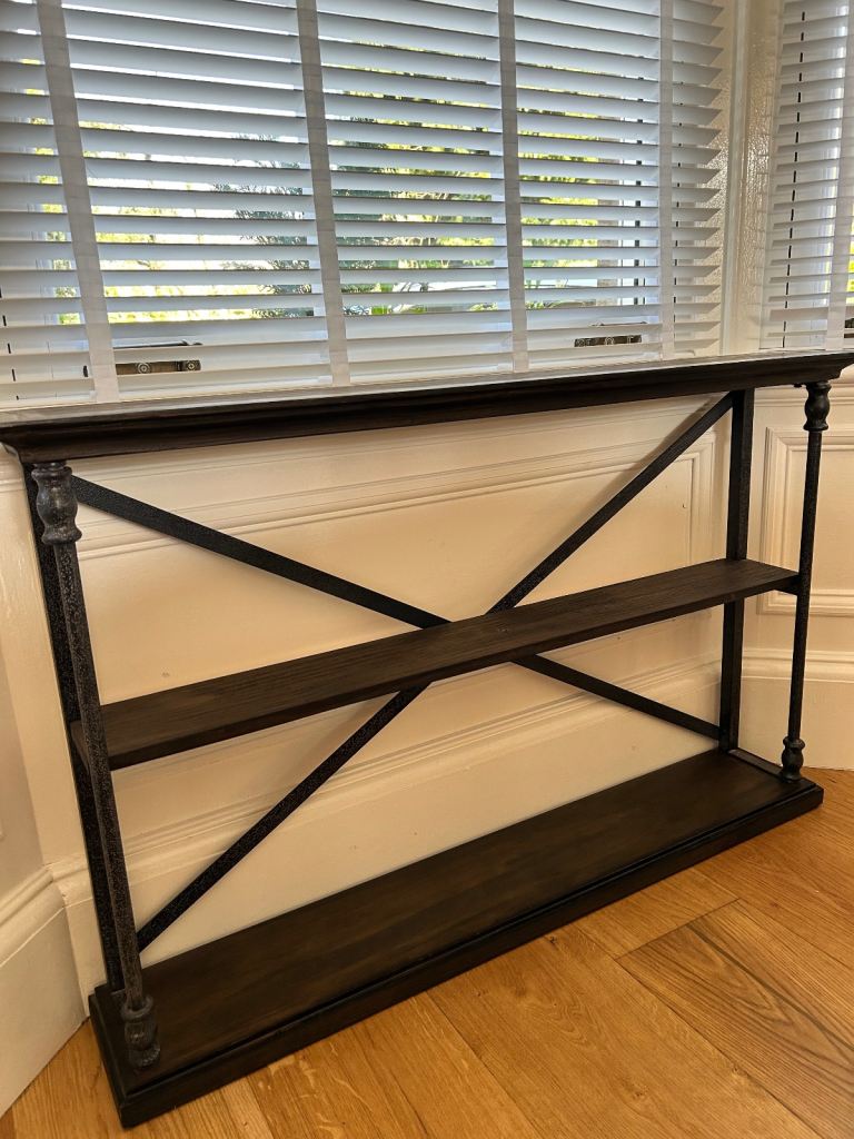 Solid Wood and Metal shelving unit 