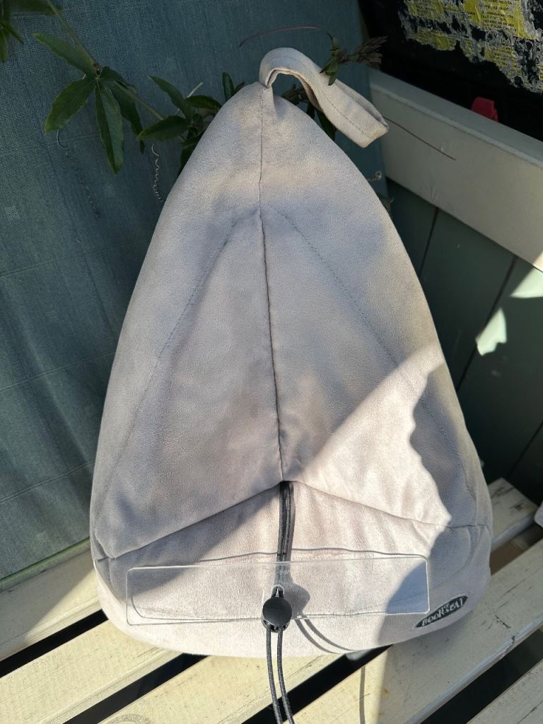 The Bookseat bean cushion book, tablet or phone holder or headrest.