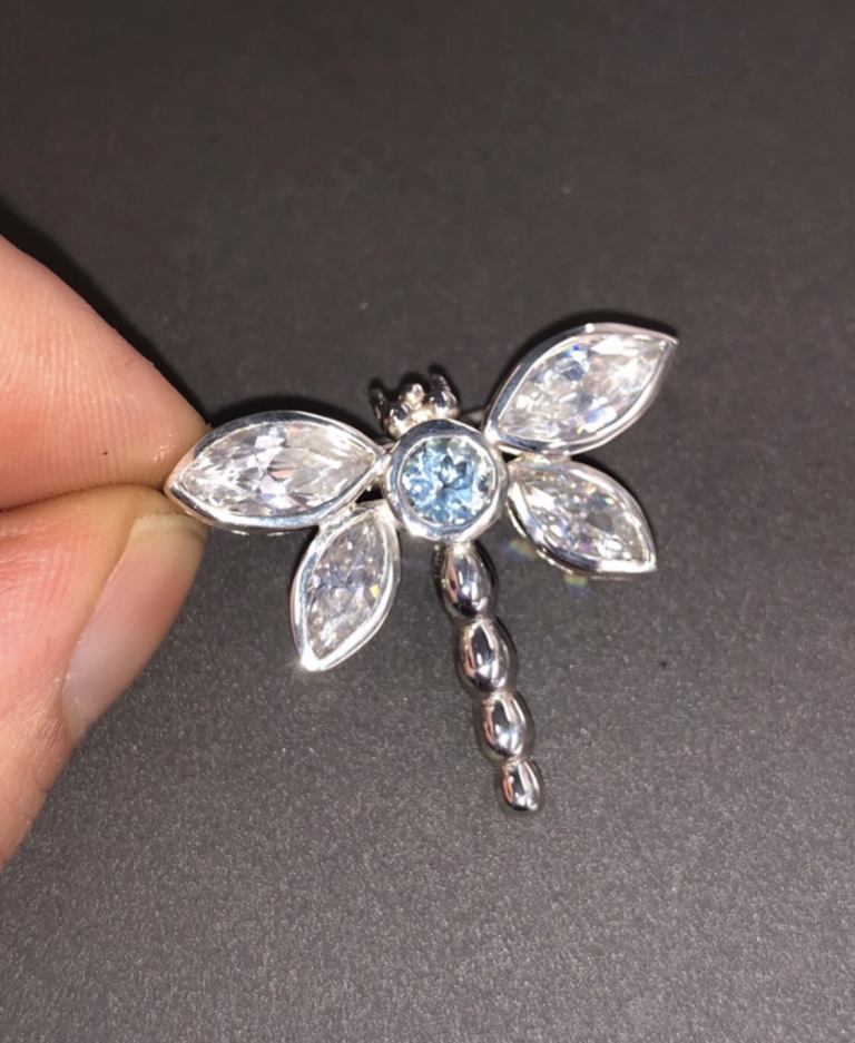 925 Sterling Silver Dragonfly Brooch