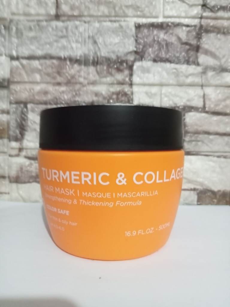 LUSETA Turmeric & Collagen Strengthening Hair Mask 500 ml Nourish Scalp Frizz Control