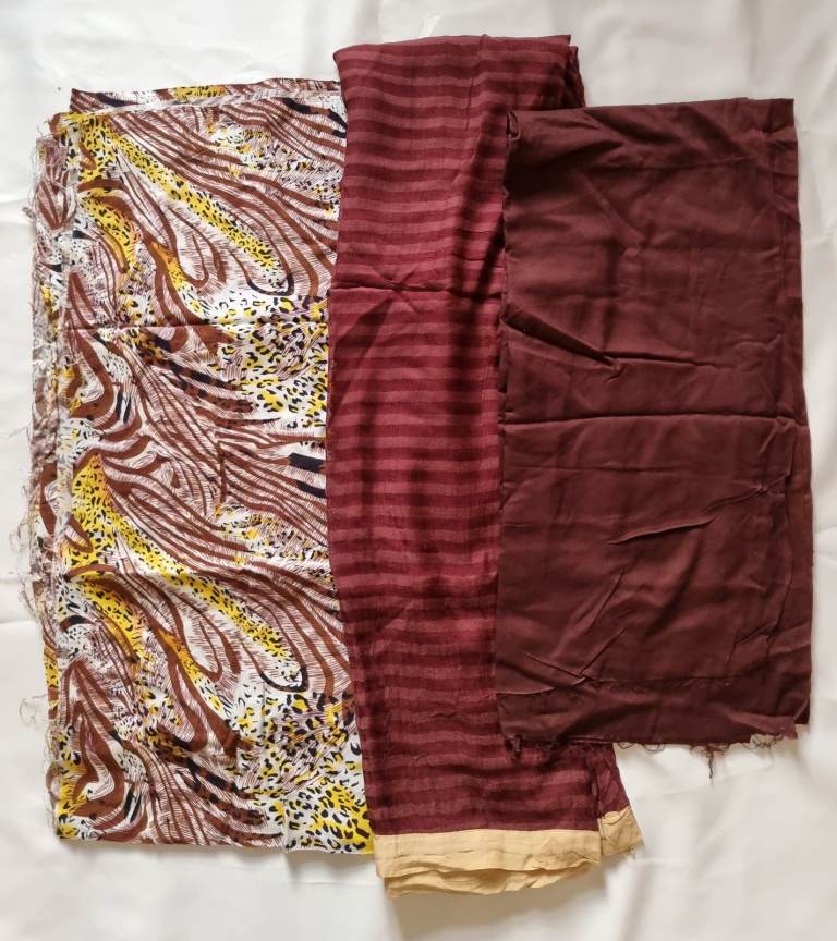 Brown 3 piece suit. Unstitched. Asian womens dress. 