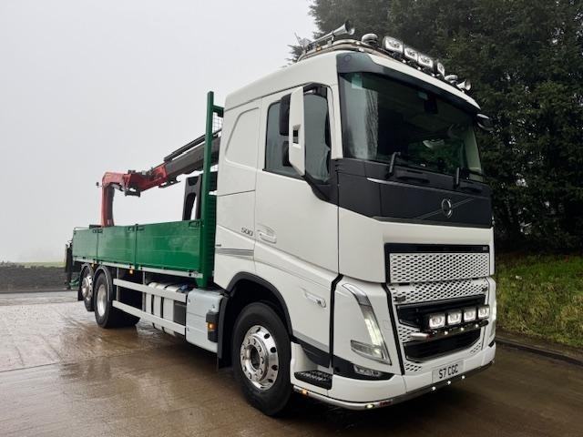 2024 74 Volvo FH 500 E6 6x2 drawbar drop side remote Palfinger Pk19 crane & grab