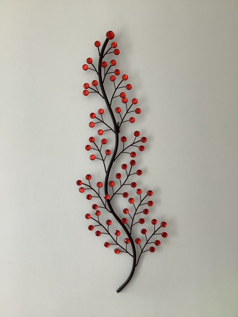 As new Wayfair abstract metal wall art decor with gemstone detail with hanging hook - 85cms