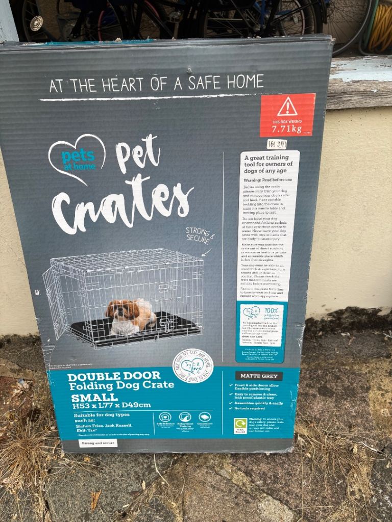 New Small Double Door Folding Dog Crate