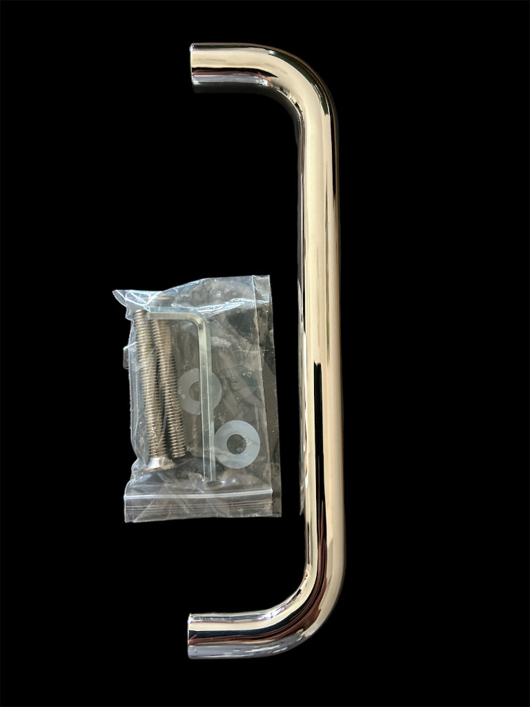 Round D Bar Pull Handle & Fixings 250mm L x 18mm W Polished Stainless Steel - £8 Each