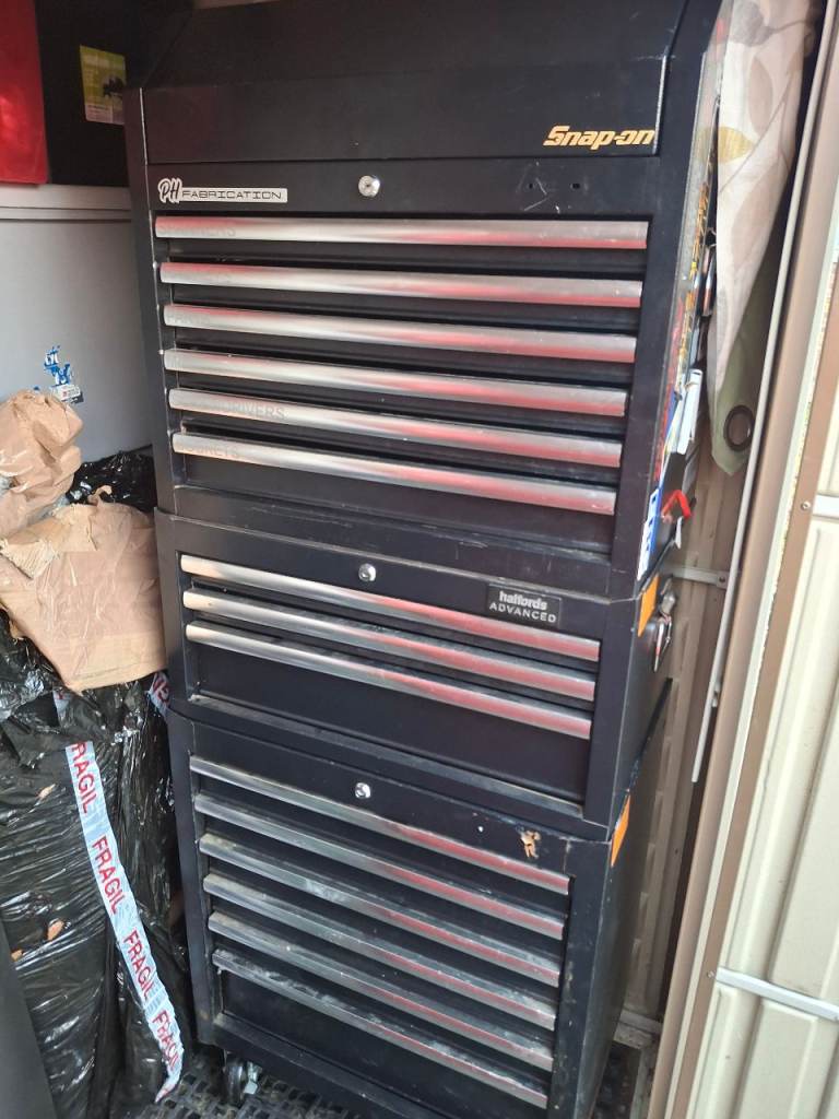 Halfords advanced 3 piece toolbox set - top, middle and bottom boxes - 15 storage drawers