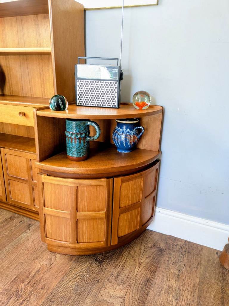  Nathan Teak Corner Cocktail Record Display Cabinet Vintage Retro Mid Century Delivery Available 