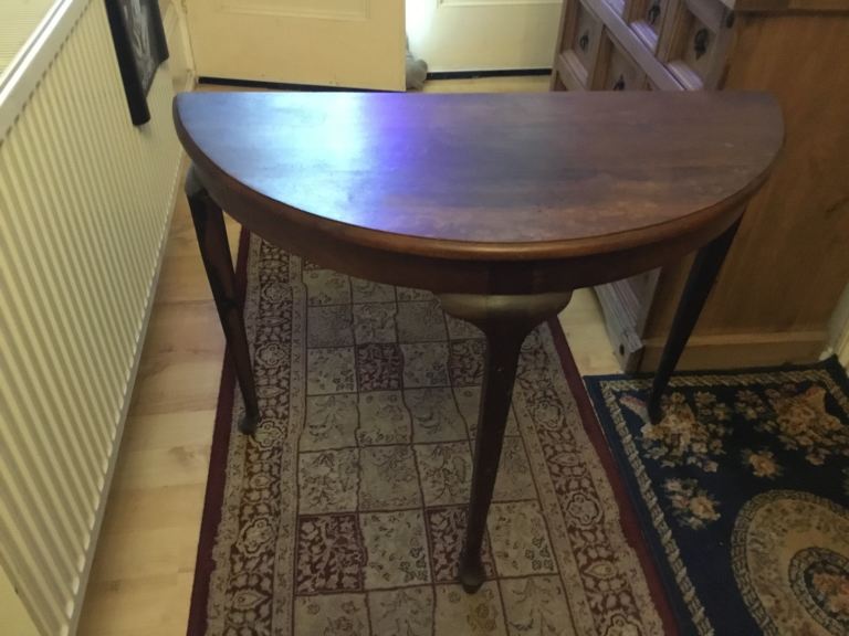 Half round table, antique, vintage.